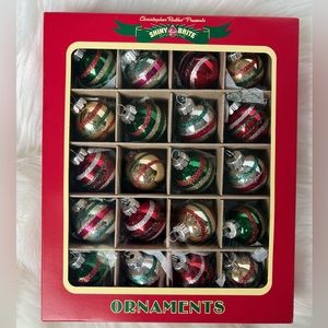 Christopher Radko Shiny Brite Vintage Style Mini Glass Ball Ornaments | NWT